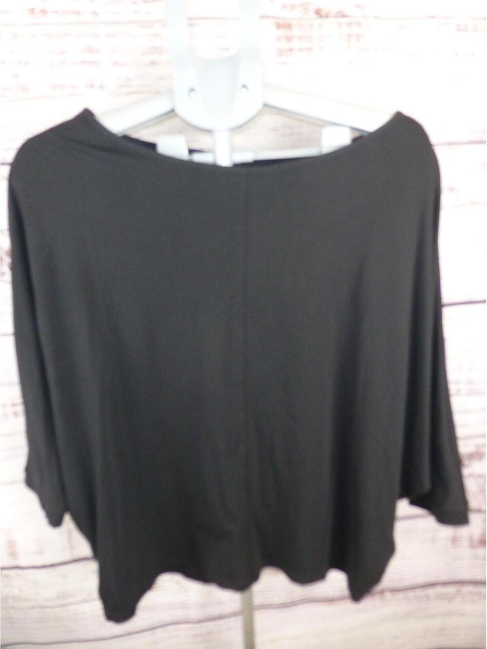 Lands' End Women's M 10-12 Black Dolman Sleeve Boat Neck Tencel Blend Top G4A